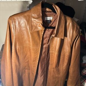 Avenue Women's Tan Leather Jacket